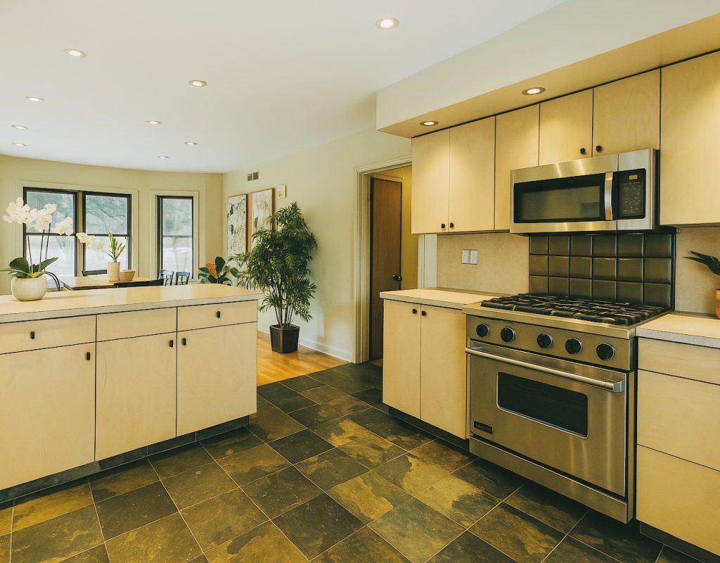 Texas Maids of Frisco team cleaning modern living room