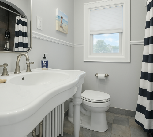 Professional cleaner sanitizing a bathroom in Passaic County, NJ