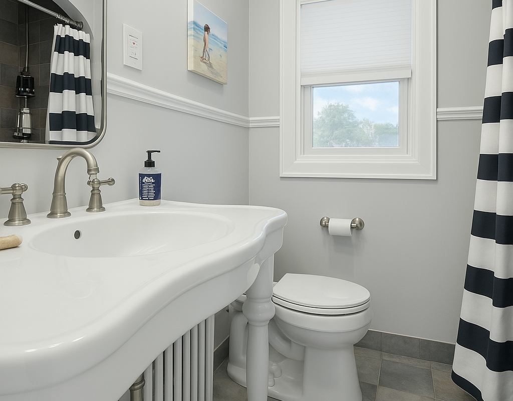 Professional cleaner sanitizing a bathroom in Passaic County, NJ