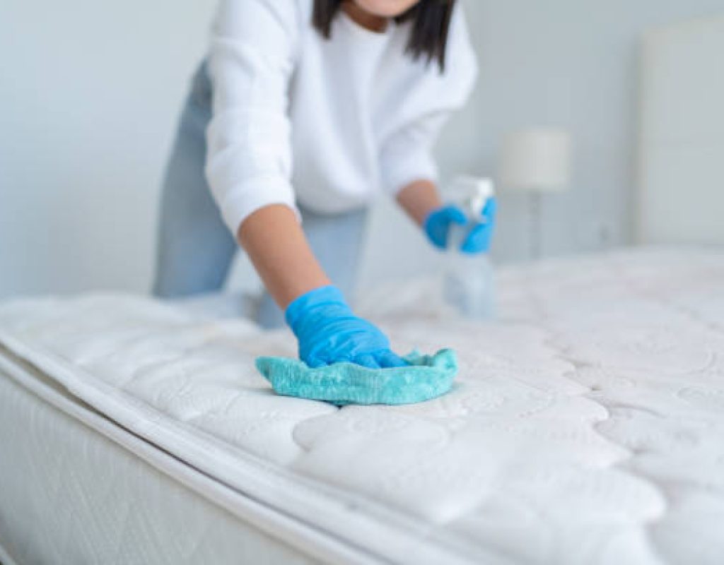 Professional cleaner scrubbing kitchen surfaces providing reliable deep cleaning service professionally.