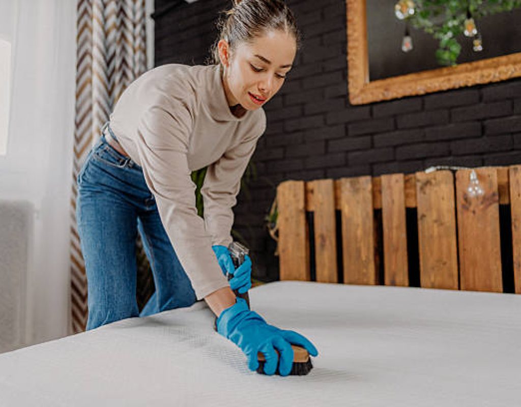 Deep cleaning specialist sanitizing bathroom areas using high-quality disinfectant products carefully.